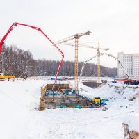 Процесс строительства ЖК «Лесопарковый», Февраль 2018