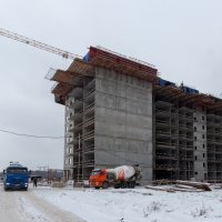 Процесс строительства ЖК «Пироговская ривьера», Январь 2018