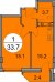 Планировка квартиры 33.7 м2